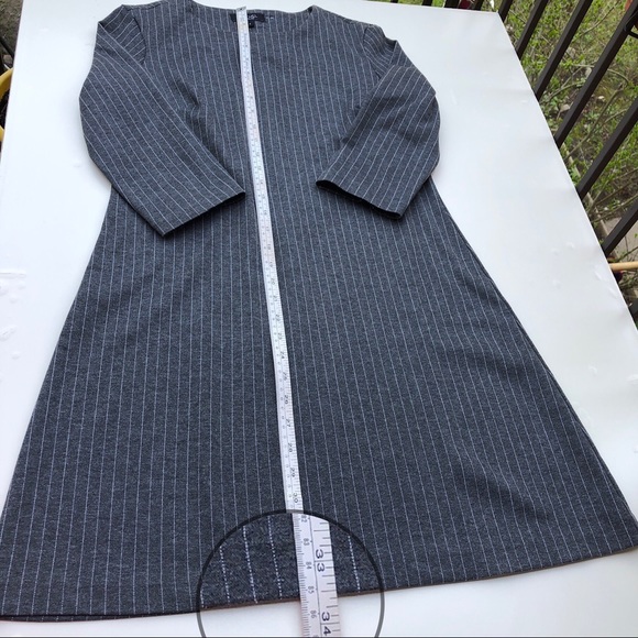 RACHEL Rachel Roy Women's Office Dress, Grey Pinstripe 3/4 Sleeve, Size US 6 - Picture 7 of 10
